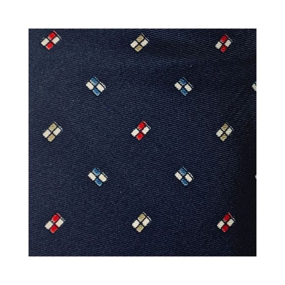 Vittorio Rex 100% Silk Tie Navy Blue Nautical Flags Made in Italy Preppy Classic - Picture 7 of 8